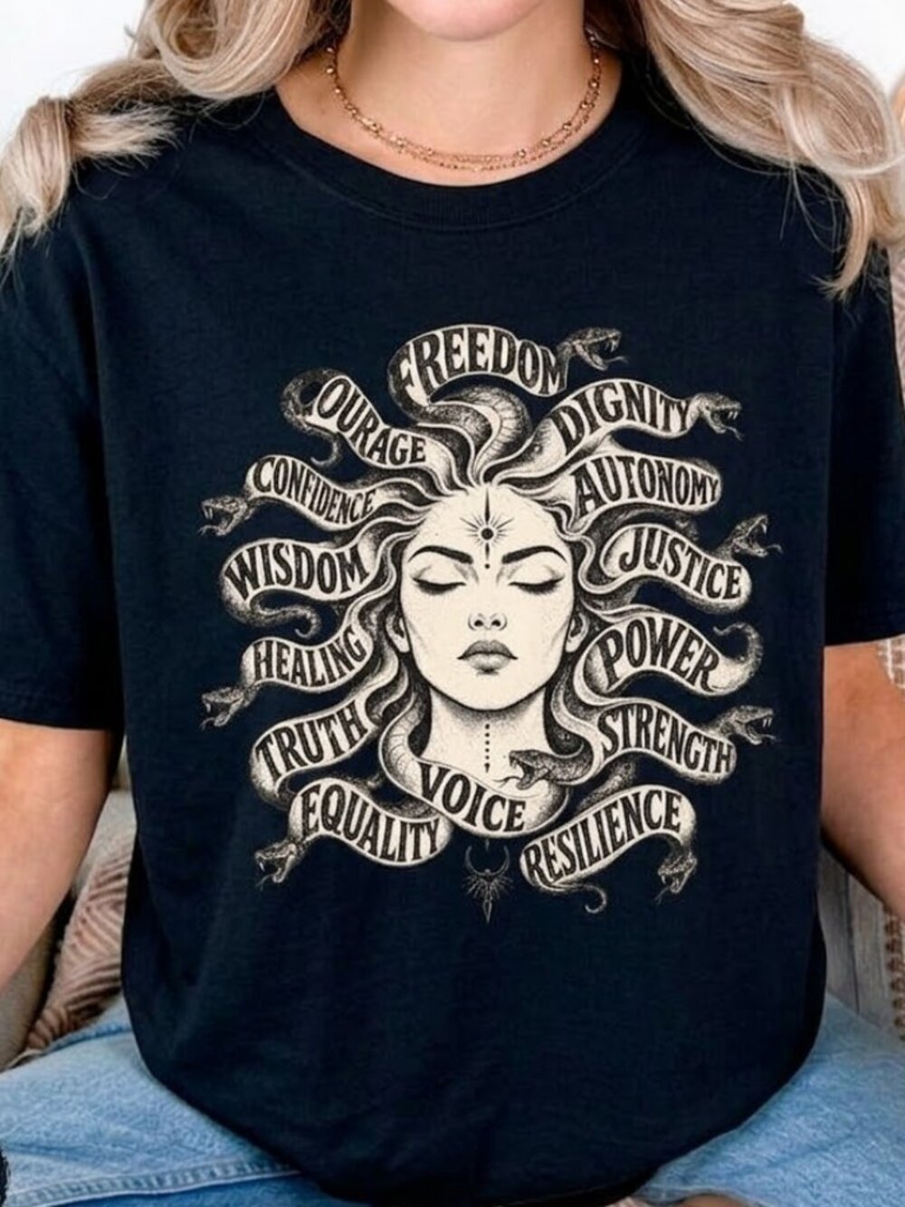 Medusa Greek Mythology Feminist Empowerment Graphic Tee